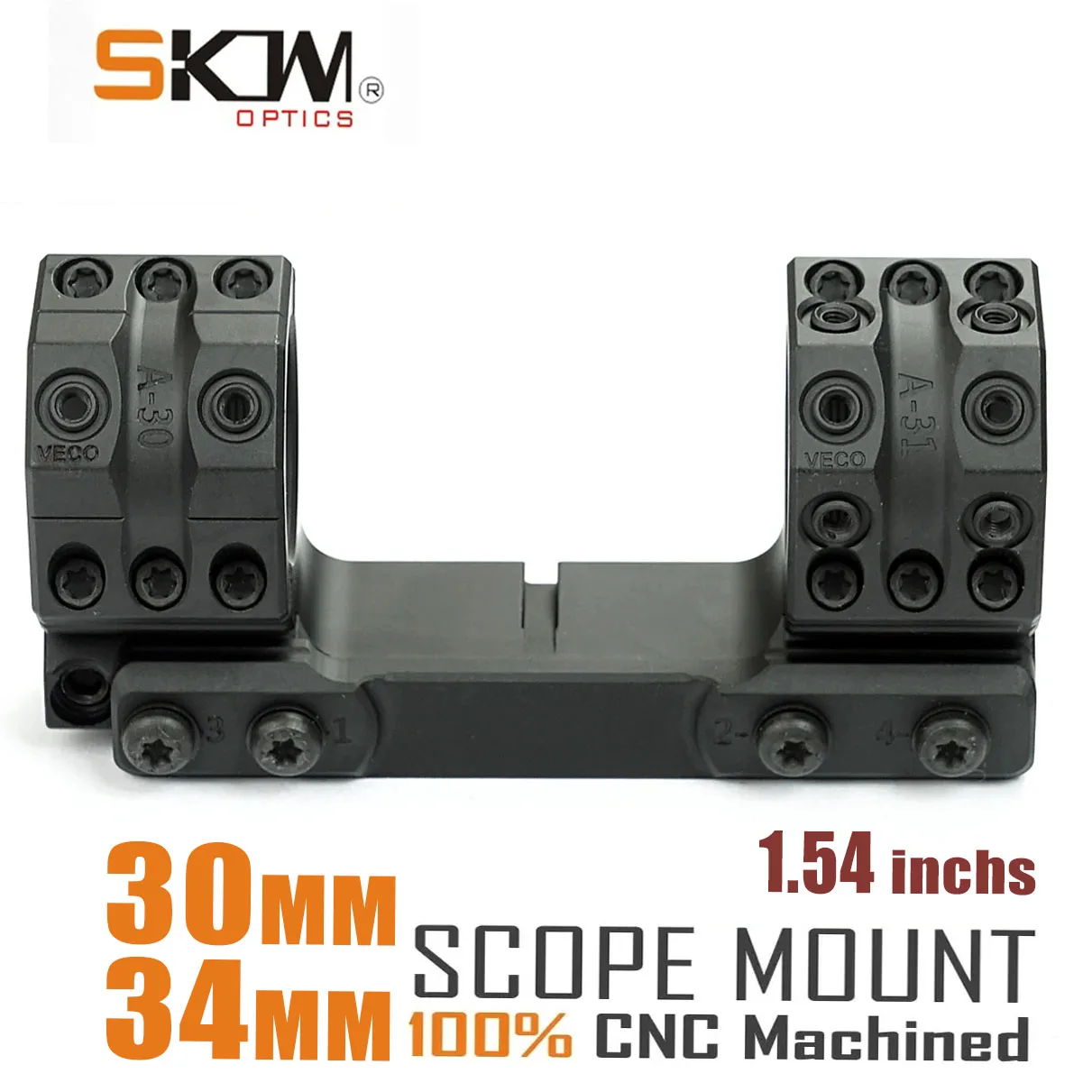 Scope Rings 1.54 inch for 1913 Picatinny Rails, AR15, M4 one Piece Scope 30mm 34mm Mount Rings,