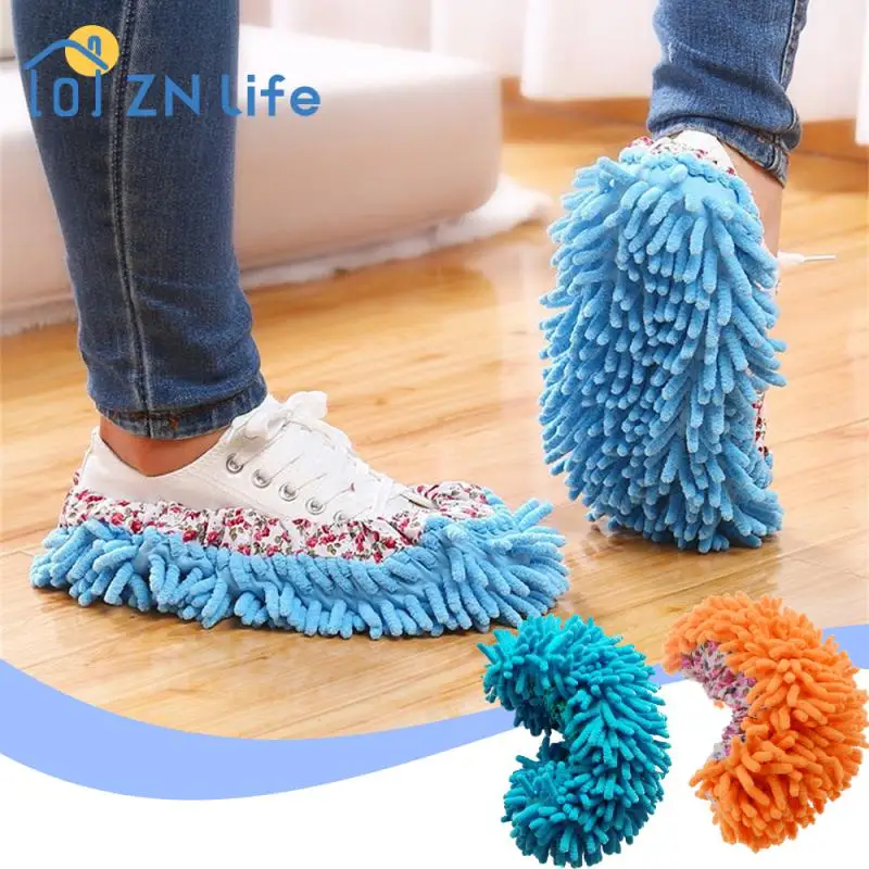 Detachable And Washable Floor Slipper Sets Chenille Dust Mop Slippers Home Floor Cleaning Lazy Shoes Household Clean Accessorie