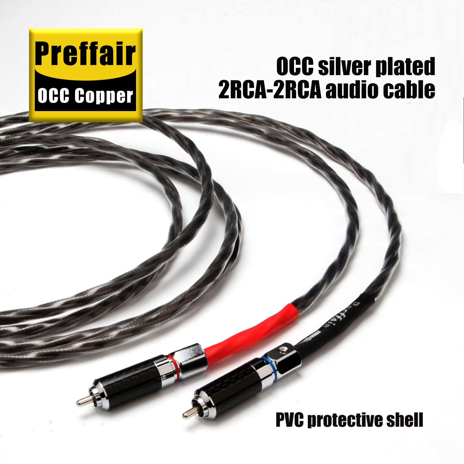 Paar RCA-Kabel 7n OCC versilbertes XLR-Kabel Verbindungskabel mit Kohlefaser-Rhodium-Steckern – Detail 5
