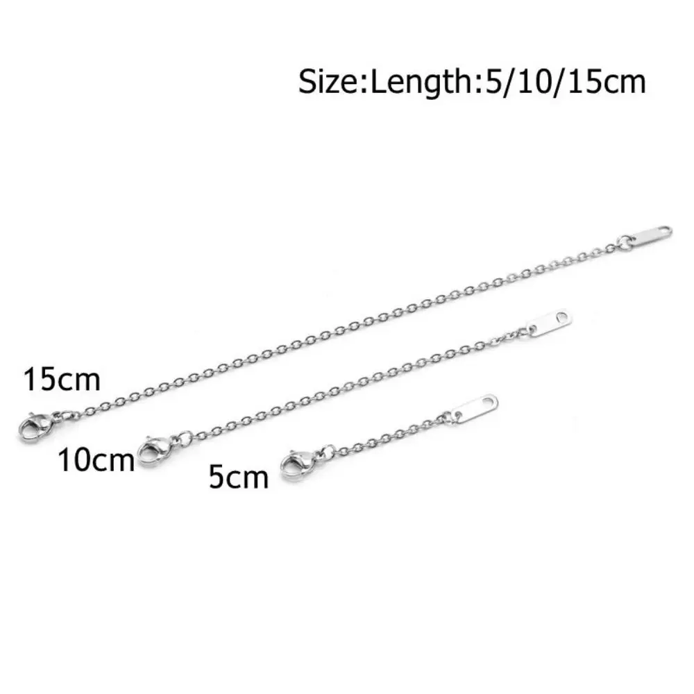 for Bracelet Necklace Extender Safety Chain Jewelry Findings & Components DIY Stainless Steel Extender Chain Silver Color