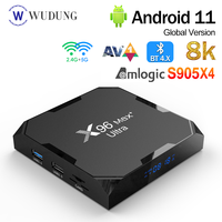 Original X96 MAX Plus Ultra Android 11.0 Smart TV Box Amlogic S905X4 Quad Core Dual WIFI BT4.X 8K TV Prefix VS TANIX X4 TX3 HK1