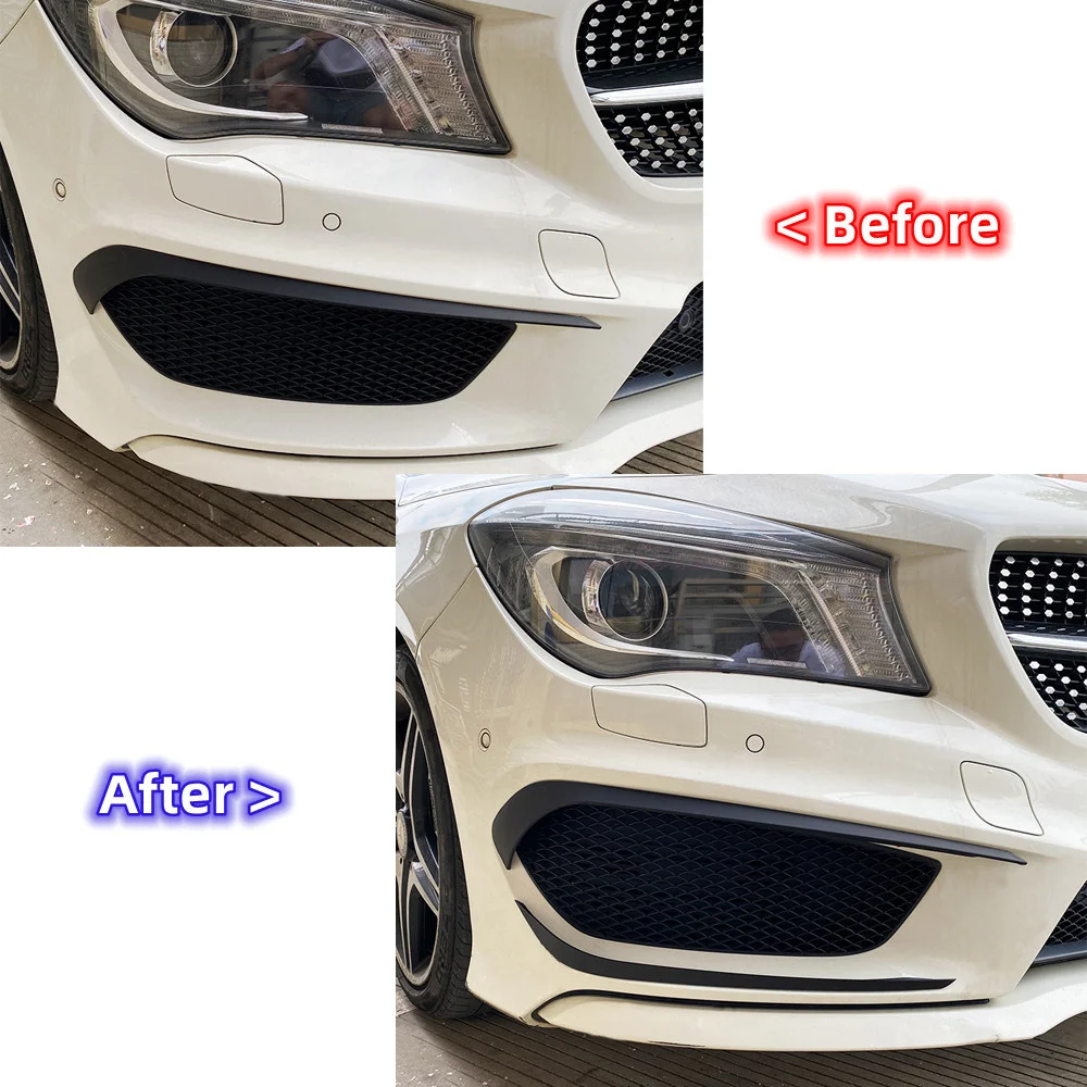 2013 To 2015 For Mercedes Benz CLA C117 CLA200 220 250 CLA45 AMG Front Bumper Spoiler Fog Lamp Light Lip Trim Cover Splitter