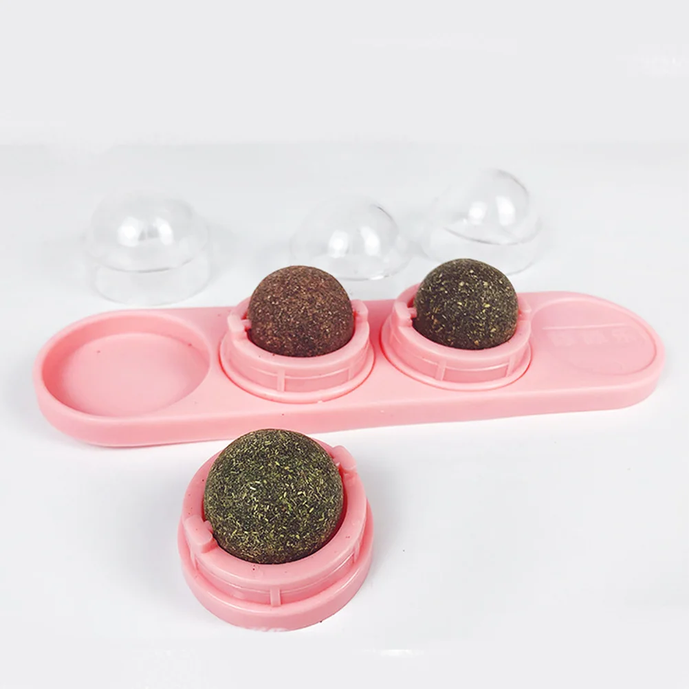 

Natural Cat Mint Ball 4 in 1 Catnip Chew Pet Ball Pink Stimulates Instincts Relaxes Cats Prevents Scratching Furniture