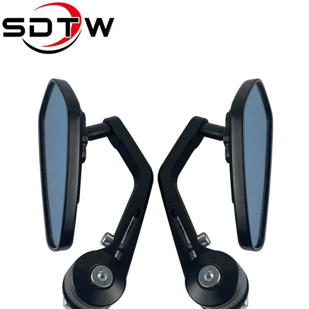 Motorcycle Handle Bar End Mirror 7/8" 22 mm Side Rearview Mirrors Custom Smoke Blue Lens For Ducati BMW Honda Suzuki Kawasaki