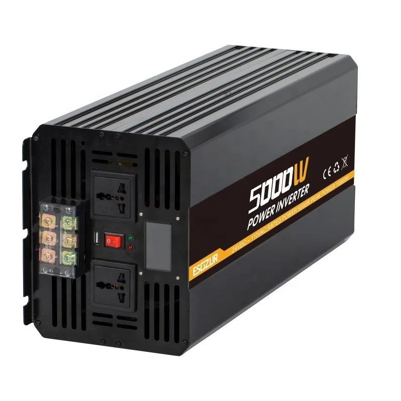 high frequency peak 10kw 5kva converter DC 12V 24v 48v to ac 110V/220V/240V solar car 5000w Pure Sine wave inverter