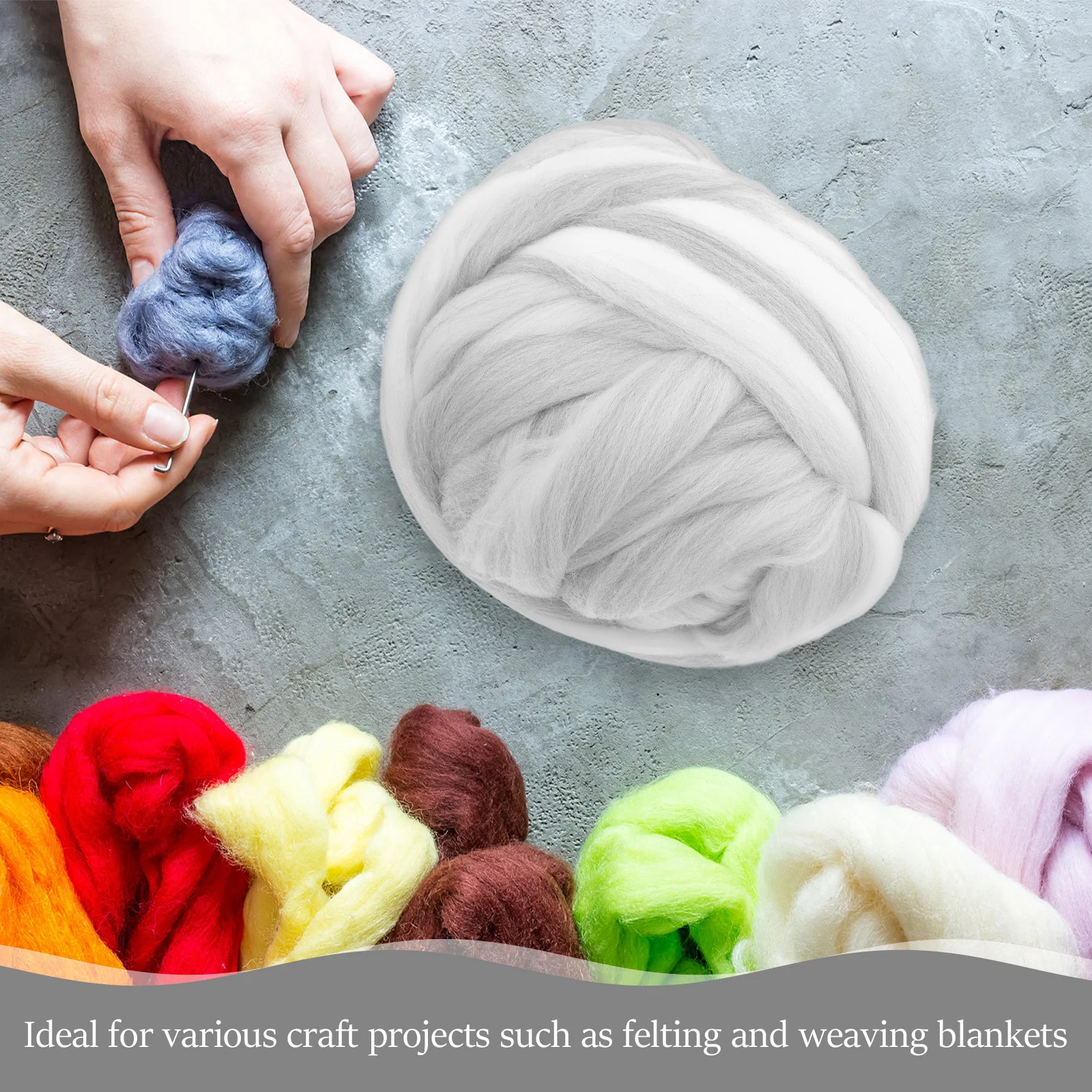 

Imitation Wool Thread Colored for Felting Projects Coarse Diy Needle Cotton Roving Spinning