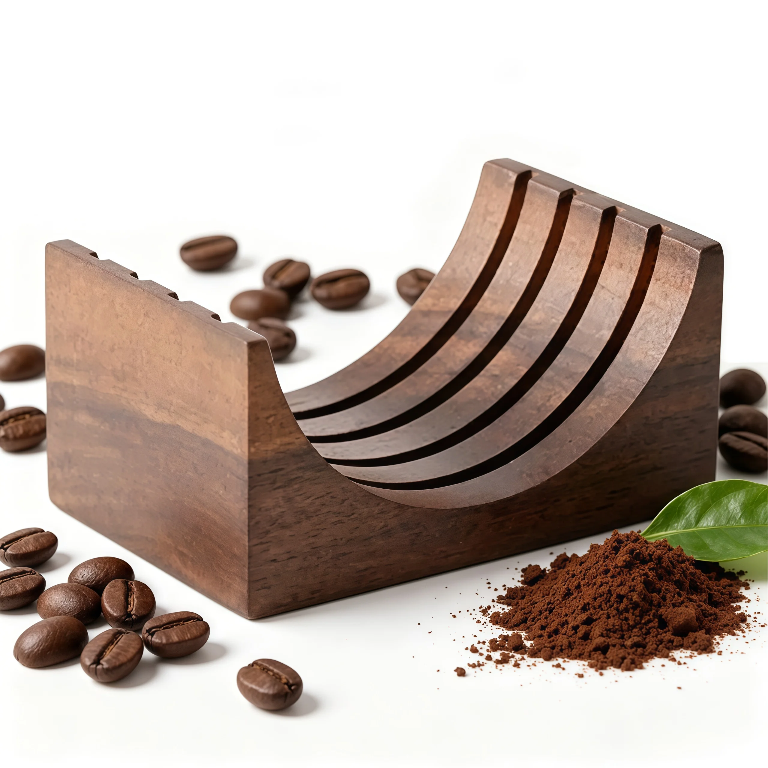 Espresso-Puck Screen Walnut-Stand Coffee Reusable Filter for 51/53/58mm Espresso-Portafilter Coffee Filter