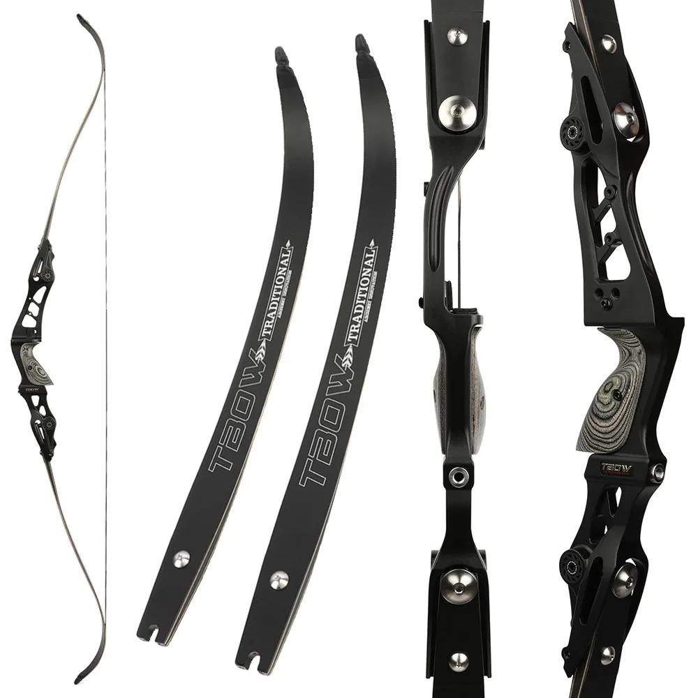 

62" ILF Recurve Bow 25-60lbs Competitive Bow CNC 19" Riser Gordon Bamboo Laminated Limbs Bow Arrow Archery Shooting Hunting