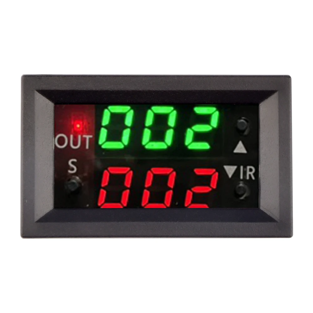 T2401-O DC12V delay dual display digital time relay green red black shell direct output