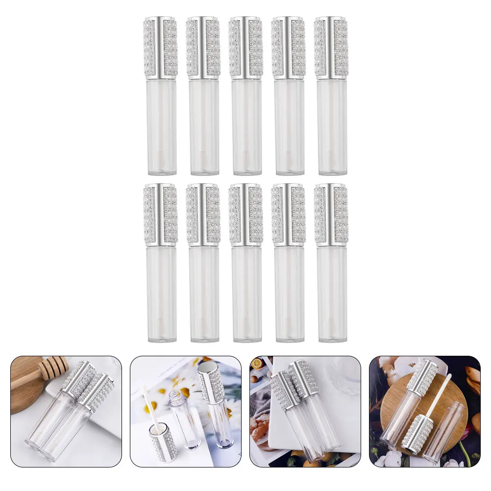 

10pcs 5Ml Empty Gloss Tubes Refillable Glass Color Containers Mini Lip Gloss Vials Diy Lipstick Making Storage