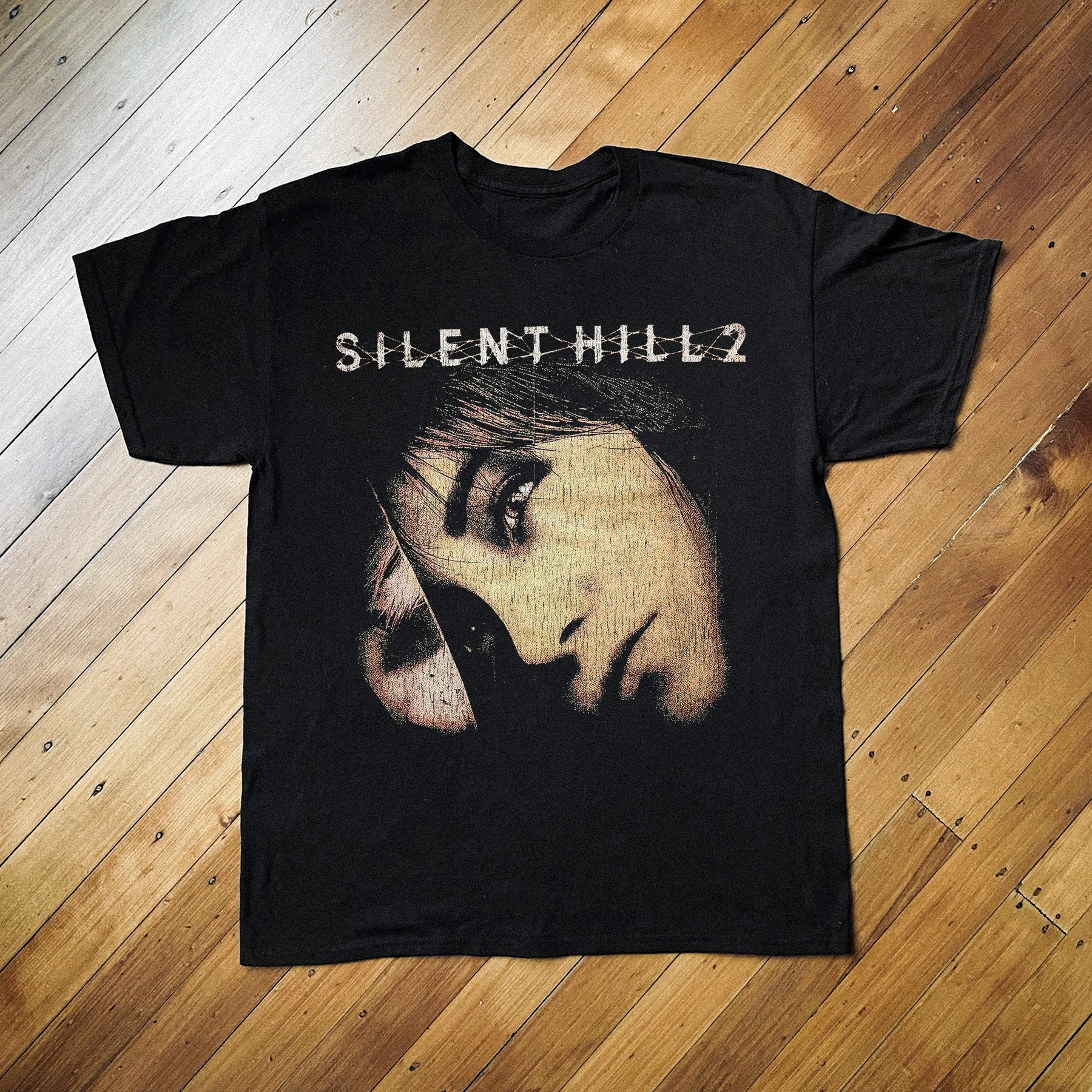 Silent hill 2 videogame preto retro gaming camiseta oversized y2k t masculino feminino férias casual manga curta camiseta topo solto