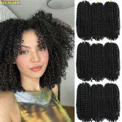 8 12 Inch Short Passion Twist Hair Marlybob Crochet Braids Hair Pre Looped Kinky Curly Synthetic Crochet Hair for Women And Kids