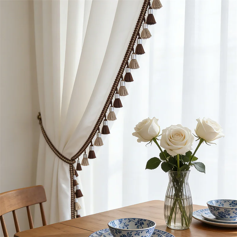Retro Tassel Fringe Trim Curtain Side Tassels Tiebacks Straps Home Decor Curtain Accessories DIY Sewing Craft Cushion Sofa Skirt