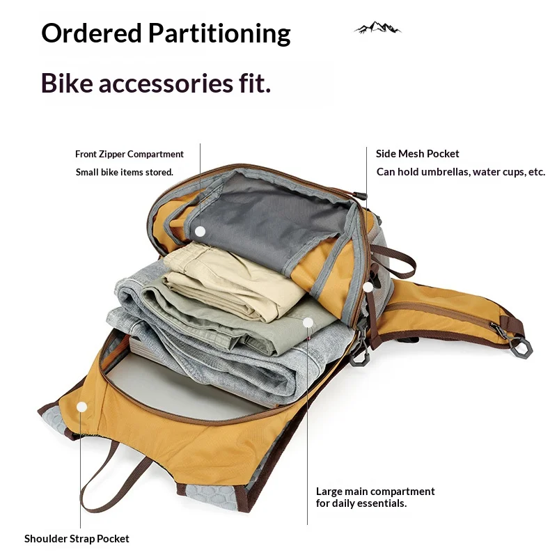 Water-resistant lightweight sports backpack, multifunctional rucksack for cycling, camping and hiking view 6