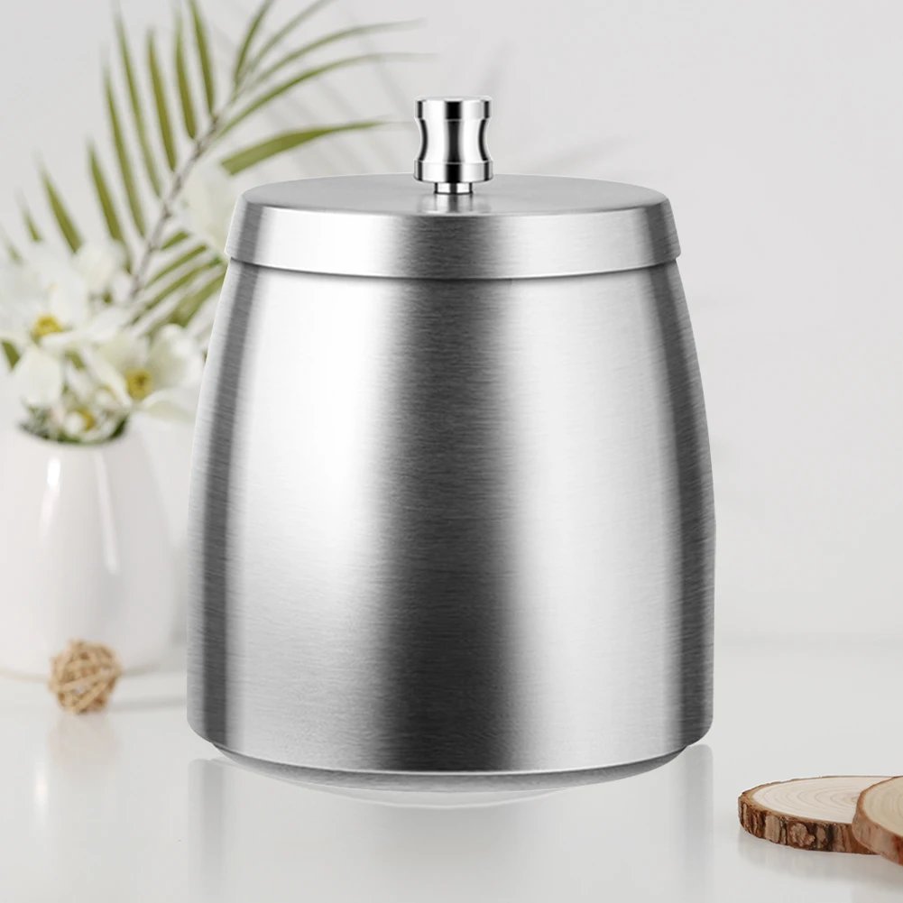 Stainless Steel Tabletop Ashtray Windproof with Lid Butt Bucket Odorless Ash Tray for Home/Office/Tabletop/Outside Patio/Balcony