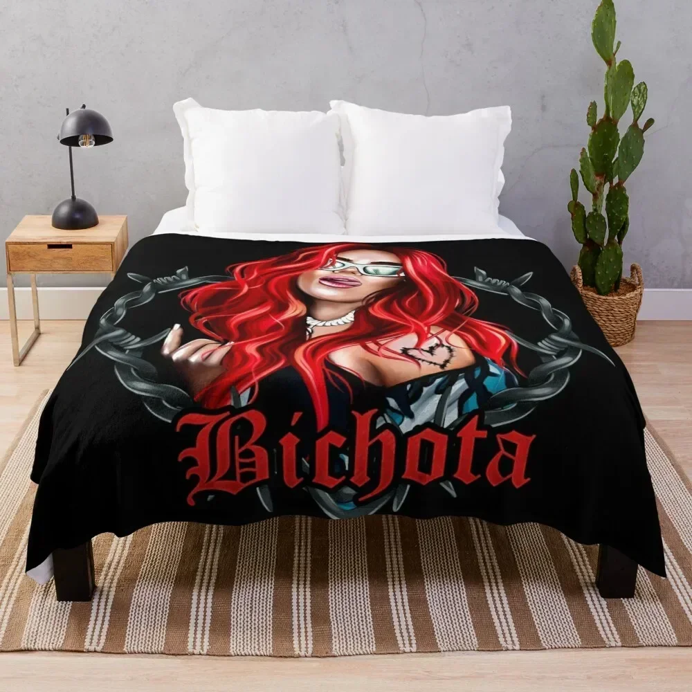 karol g bichota and heart tattoo, Karol red Bare Wire Heart, Bichota , New look with Red Hair Il Throw Blanket
