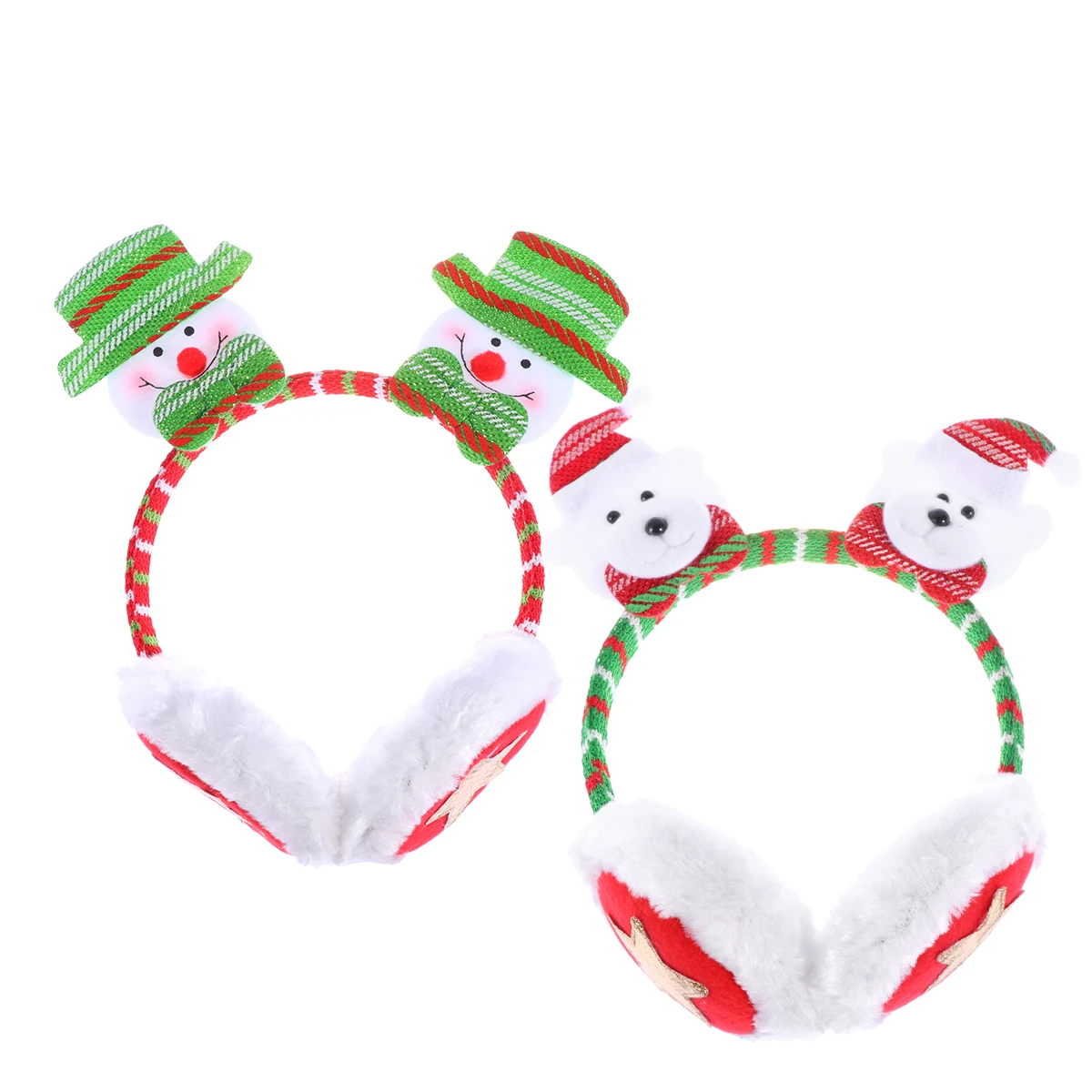 

2 Pcs Warm Earmuffs Christmas Headpiece Hair Accessories for Women Headbands Winter Hairband Warmer