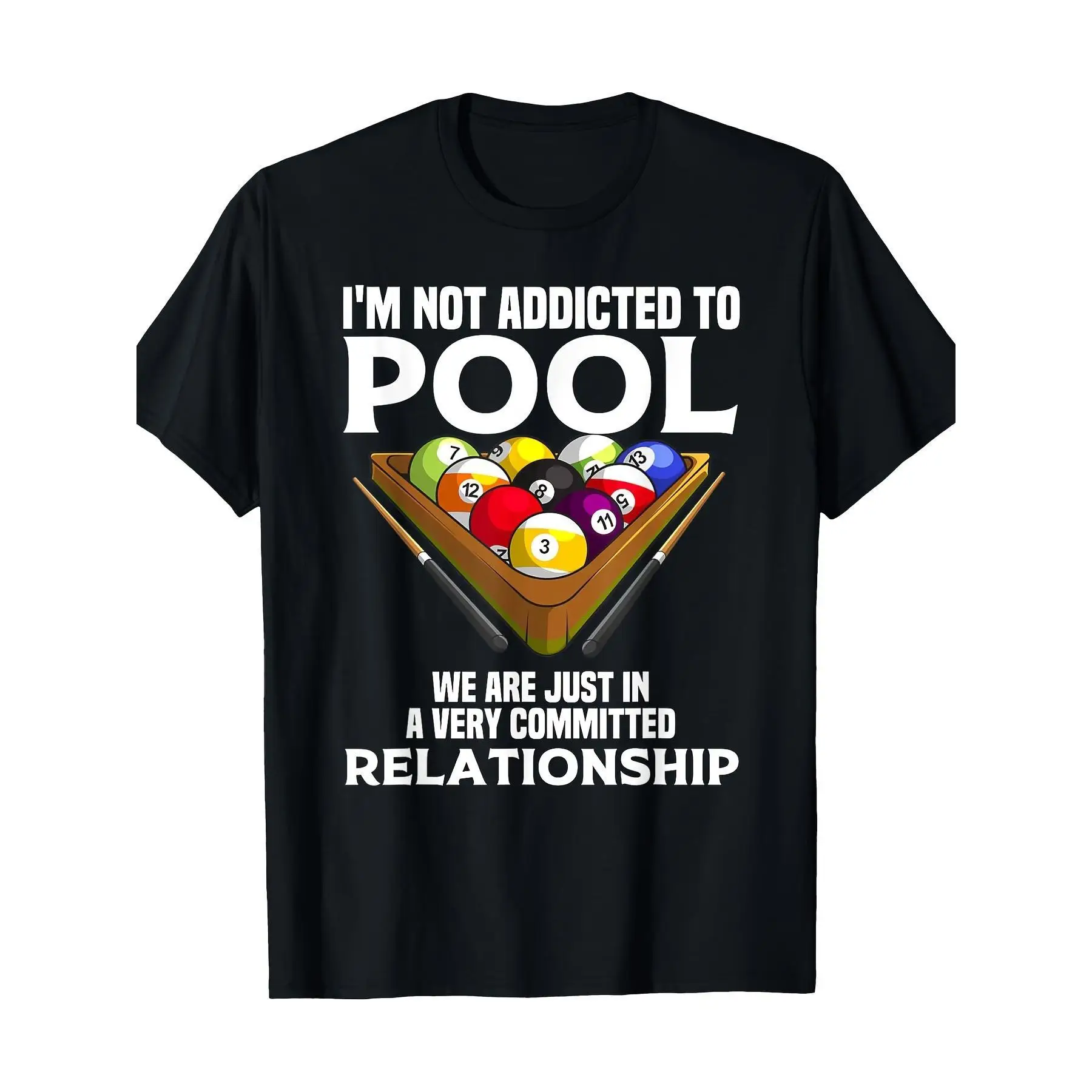 

Funny Billiards Pool T-Shirt for Men Women S-3XL Humorous Cue Sports Graphic Tee Casual Bar Game Night Outfit