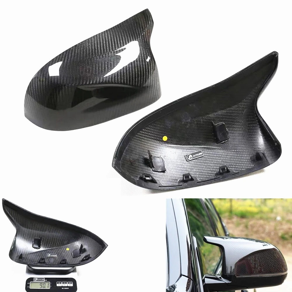 For BMW X3M F97 X4M F98 X5M F95 X6M F96 2019-2023 Mirror Cover Dry Carbon Fiber Replacement Exterior Rear View Cap Shell Clip On