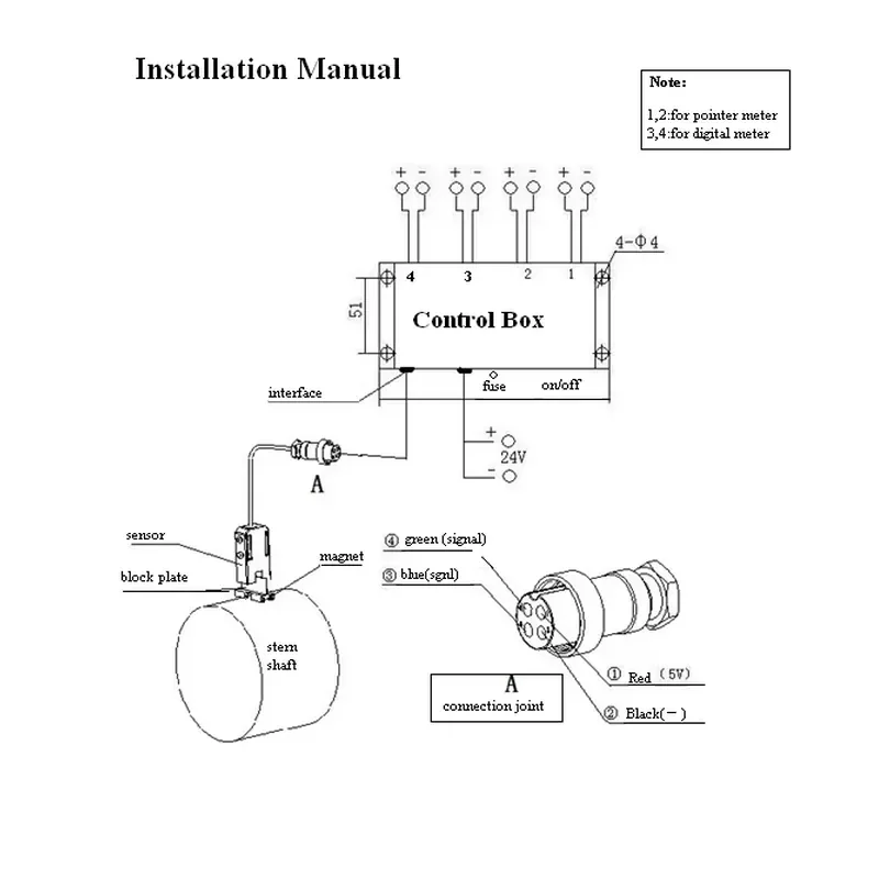 Marine Digital Propeller Shaft Tachometer for Vessel