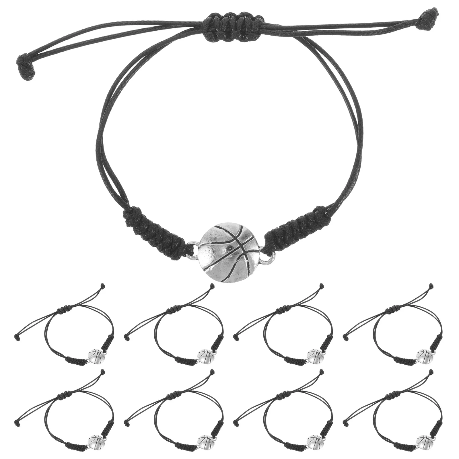 

20pcs Handmade Alloy Bracelet Adjustable Braided Sports Jewelry For Basketball Fan Unisex Wristband Accessory Multi-Sport Style