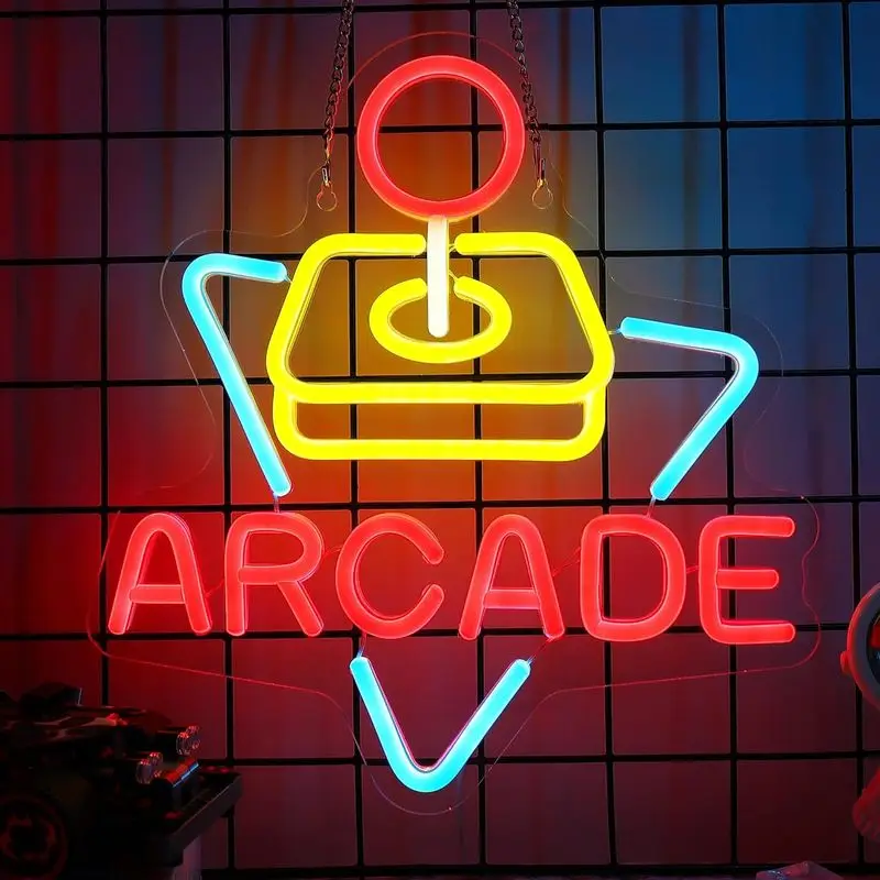 Arcade Game Neon Signs For Wall Decor Dimmable Led Lights Retro Game Room Decoration For Home Party Gamer Bedroom Bar Club Shop