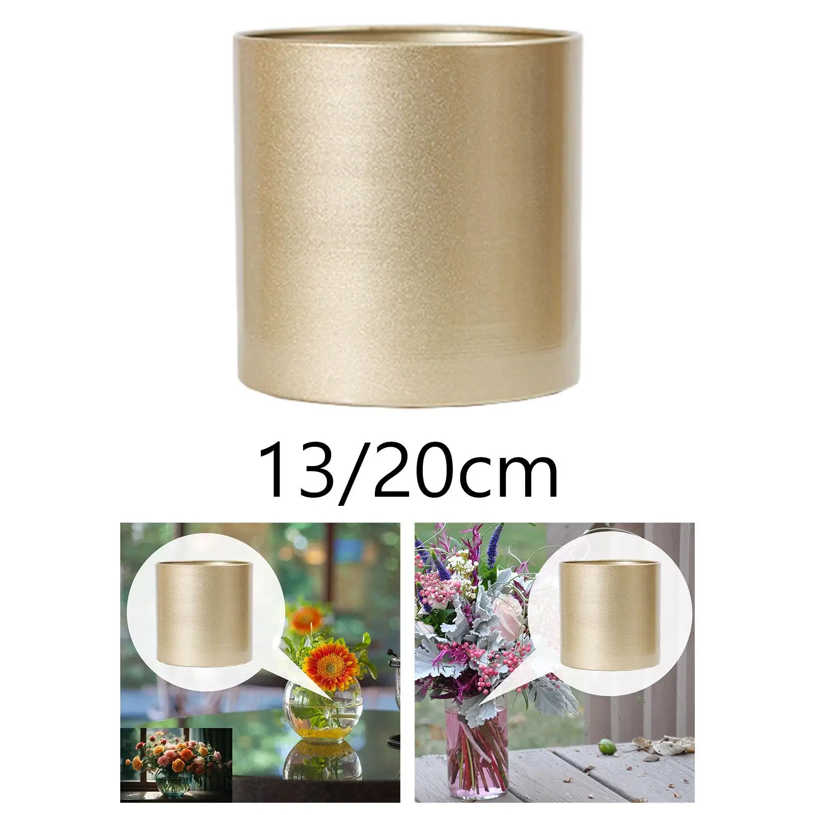 Metal Planter Pot Wide Mouth Indoor Flower Bucket Table Vase for Home Kitchen Restaurant Arrangement