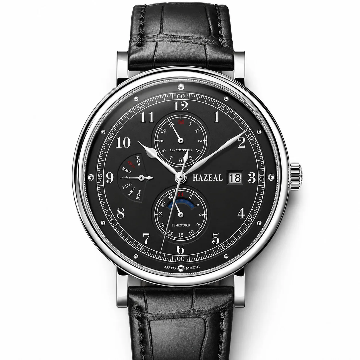 Switzerland HAZEAL Luxury Men's Seagull Automatic Mechanical Watch Sapphire Crystal Multi-function 50M Waterproof 681313