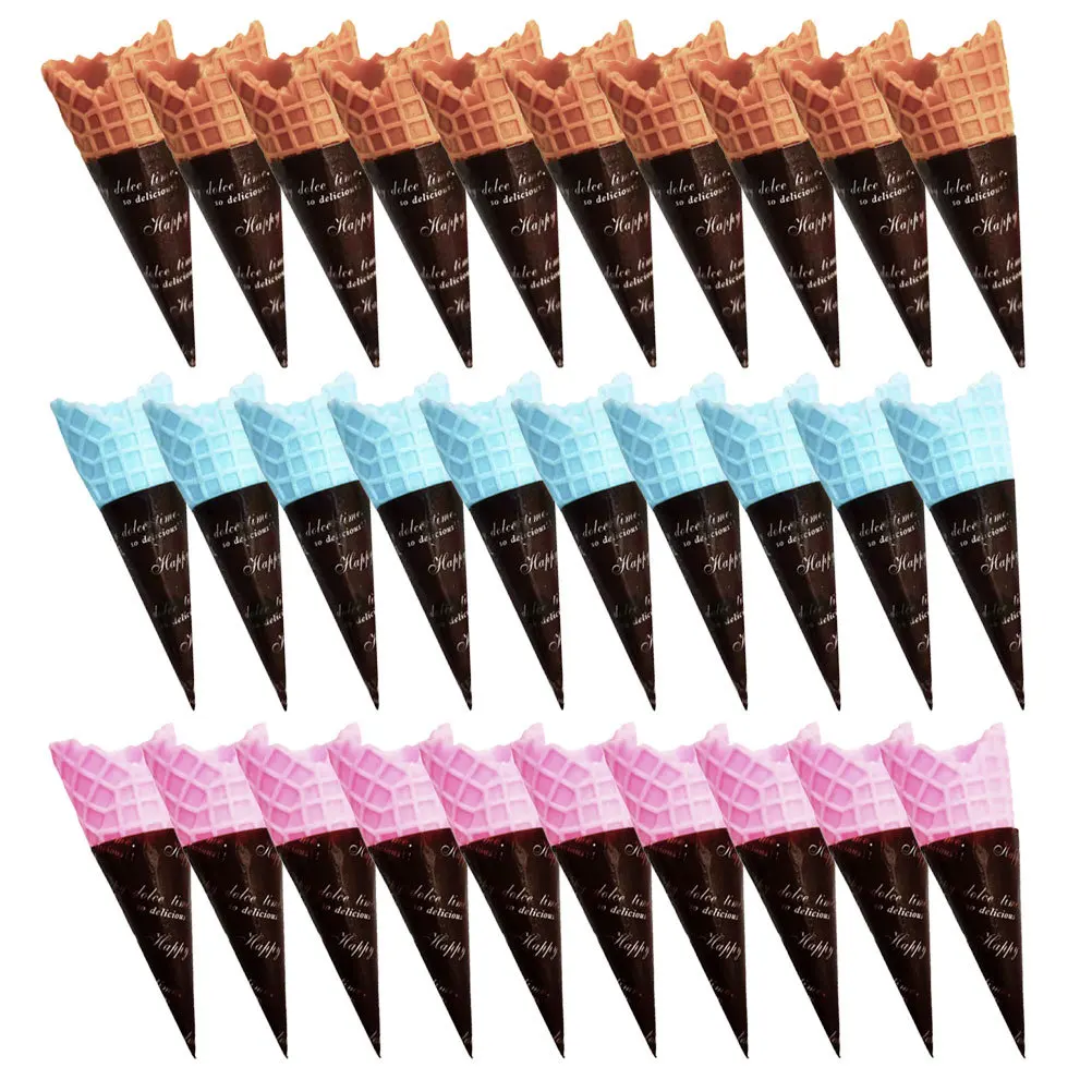 

30Pcs Artificial Ice Cream Cone Adorable Mini Ice Cream Cones for Shop Display Decoration Festival Mall Art Sketch Pretend Play