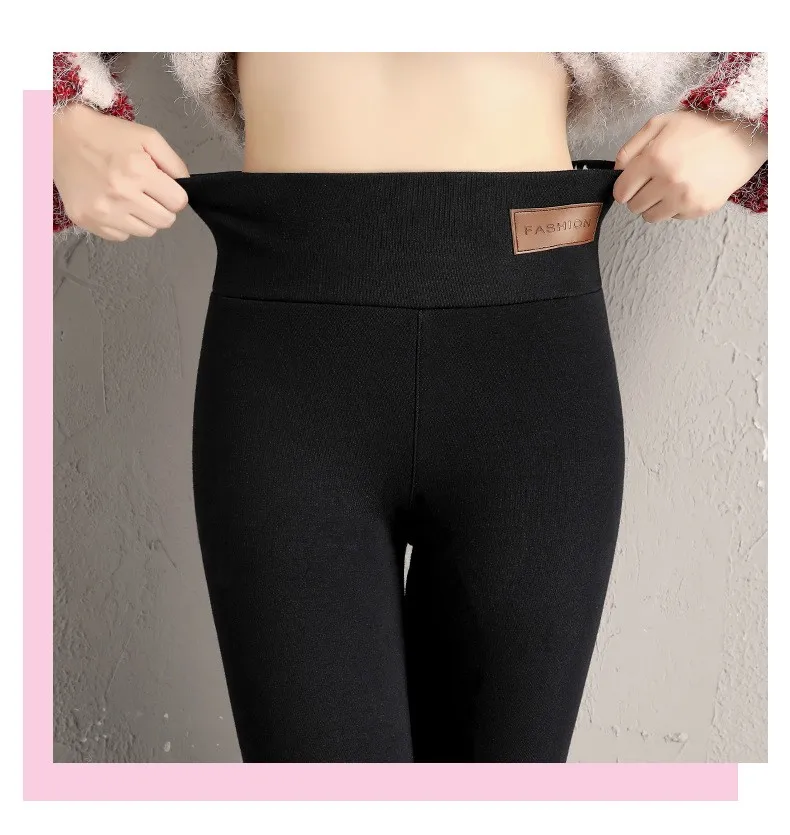 Ultra thick imitation lamb cashmere artificial velvet leggings, winter plush thickened high waisted long pants, warm pants