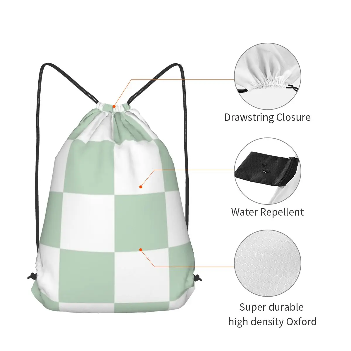 

Checkerboard Mini Check Pattern Backpacks Multi-function Drawstring Bags Sports Bag Book Bags for Man Woman Students