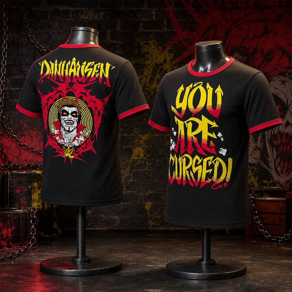 Unisex Atmungsaktives Casual Danhausen Cursed Grafik-Sporttrikot Kurzarm T-Shirt Eltern-Kind Mode Streetwear für Fans – Detail 2