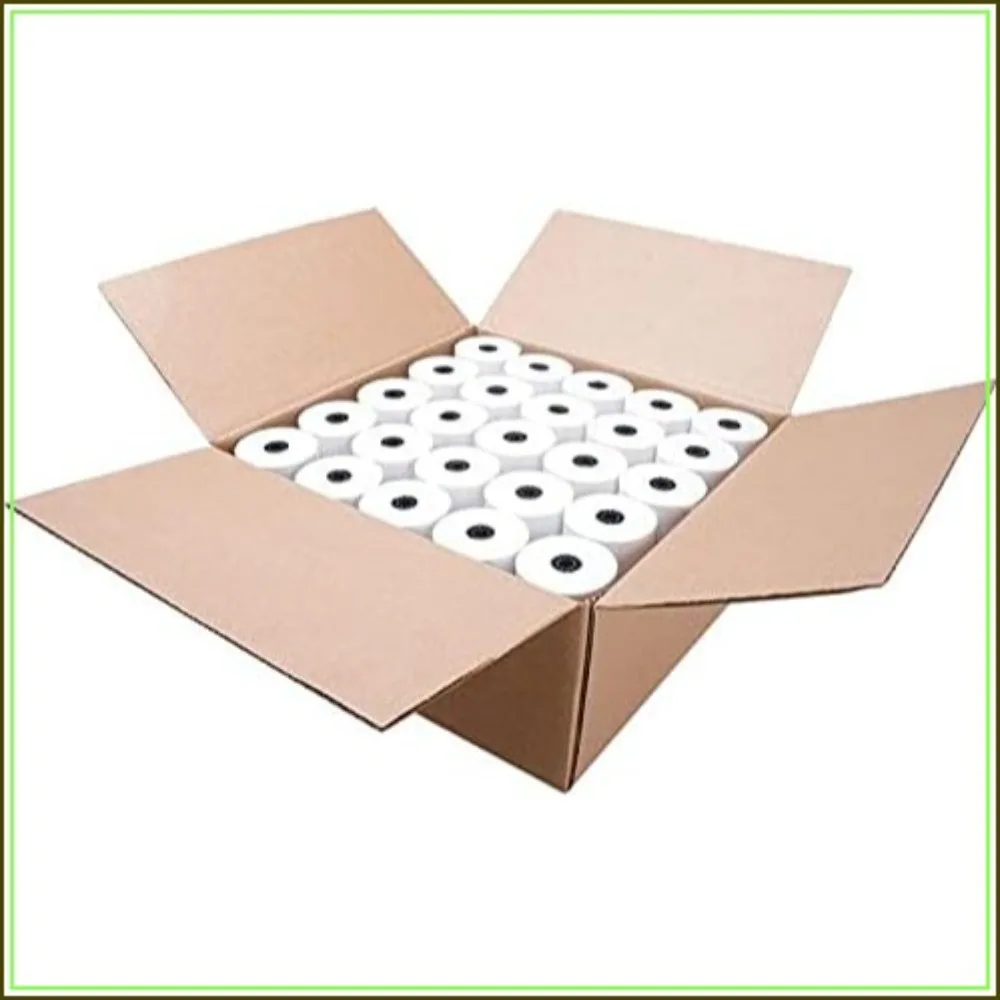 

3 1/8" x 230' Thermal Receipt Paper Rolls - 50 Pack, BPA Free, 2.5 Mil, 12mm Core