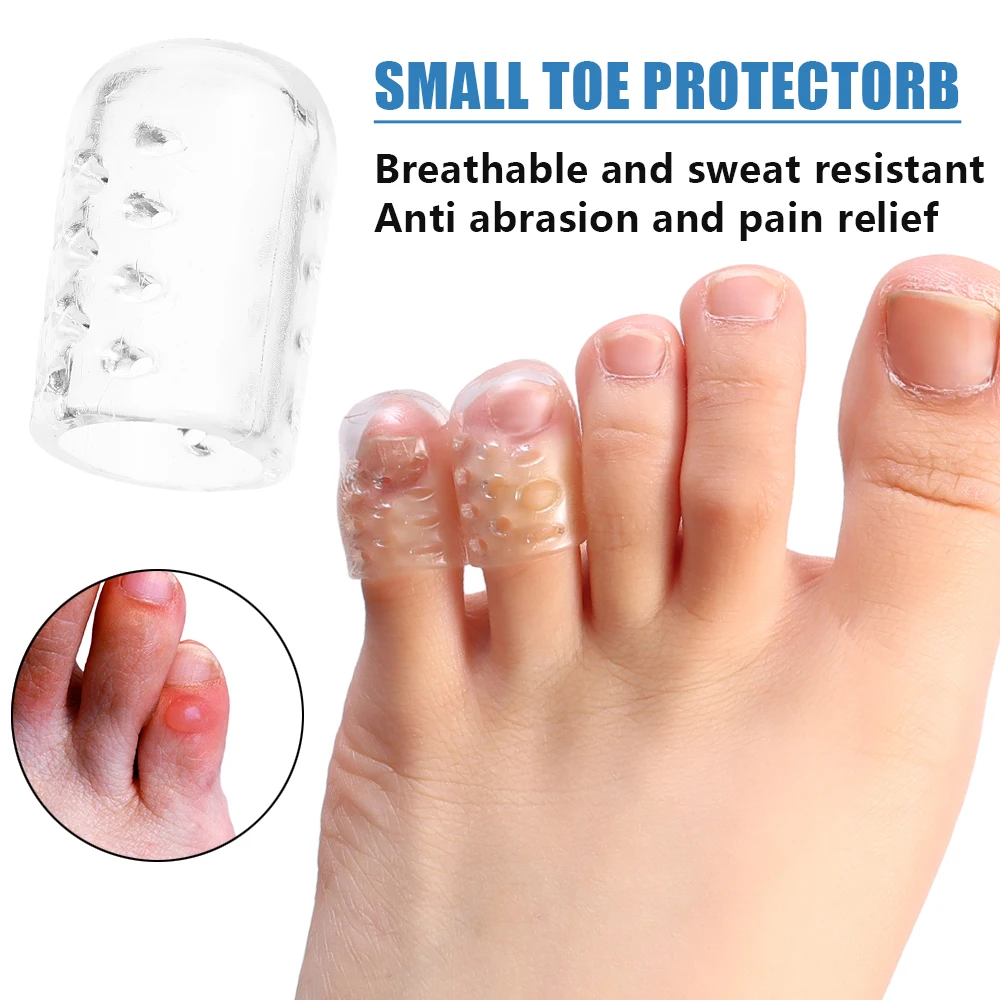 Separador de dedos de los pies, tapas de silicona transpirables, protección de las uñas de los pies, elasticidad, antifricción, resistente al sudor, protectores de los pies, 1-10 pares