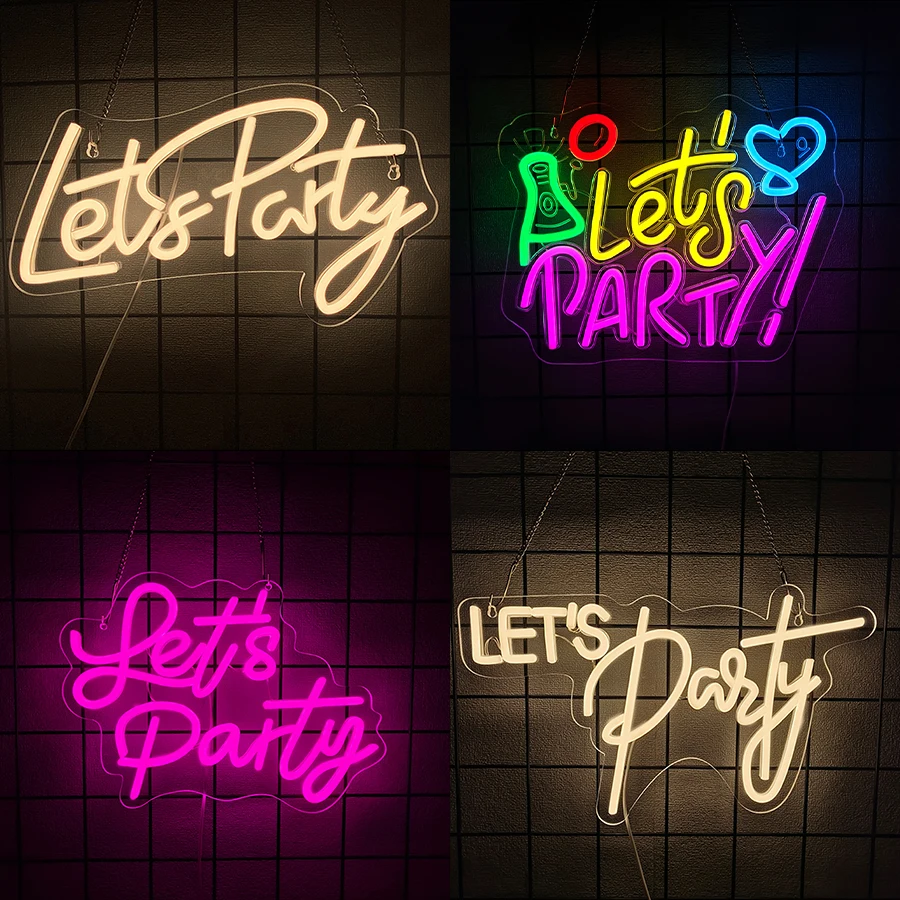 Neon Sign Seri Let'S Party Unt - Party Games Bachelorette ulasan dan harga