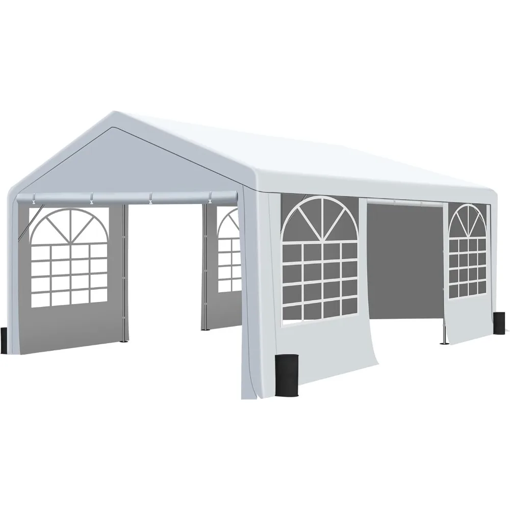 

13' x 20' Canopy Party Tent & Carport - Heavy Duty Outdoor Wedding Gazebo with 4 Sand Bags, Event Shelter Canopy for Outdoor Eve