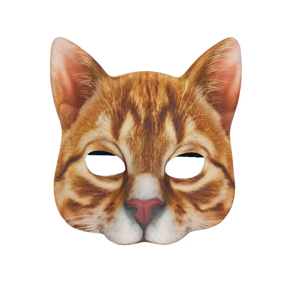 Katze Maske Halloween Halbe Gesicht Lebensechte Katze Maske Party Spielen Kostüm Requisiten Tier Partei Maske Unisex Cosplay Partei Requisiten