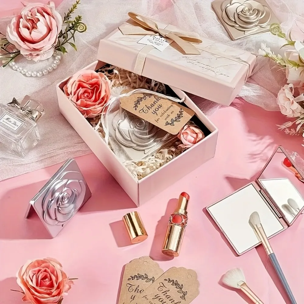 5 Sets mit je 15 Stück Hochzeitsgeschenken, Faltbare Quadratische Kompaktspiegel, Brautjungfern-Geschenksets für Hochzeiten, Geburtstage und Feiern – Detail 6