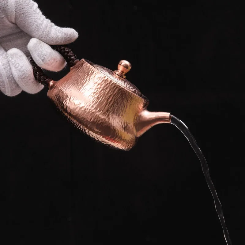 Boiling Water Pure Copper Teapot Handmade Retro Measuring Handle Copper Pot
