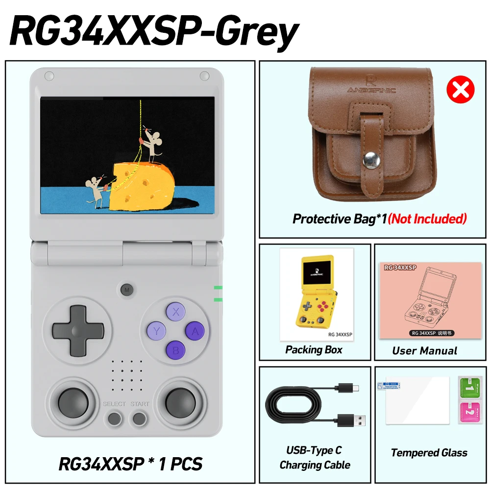 Anbernic RG34XXSP 3.4" IPS Retro Game Console