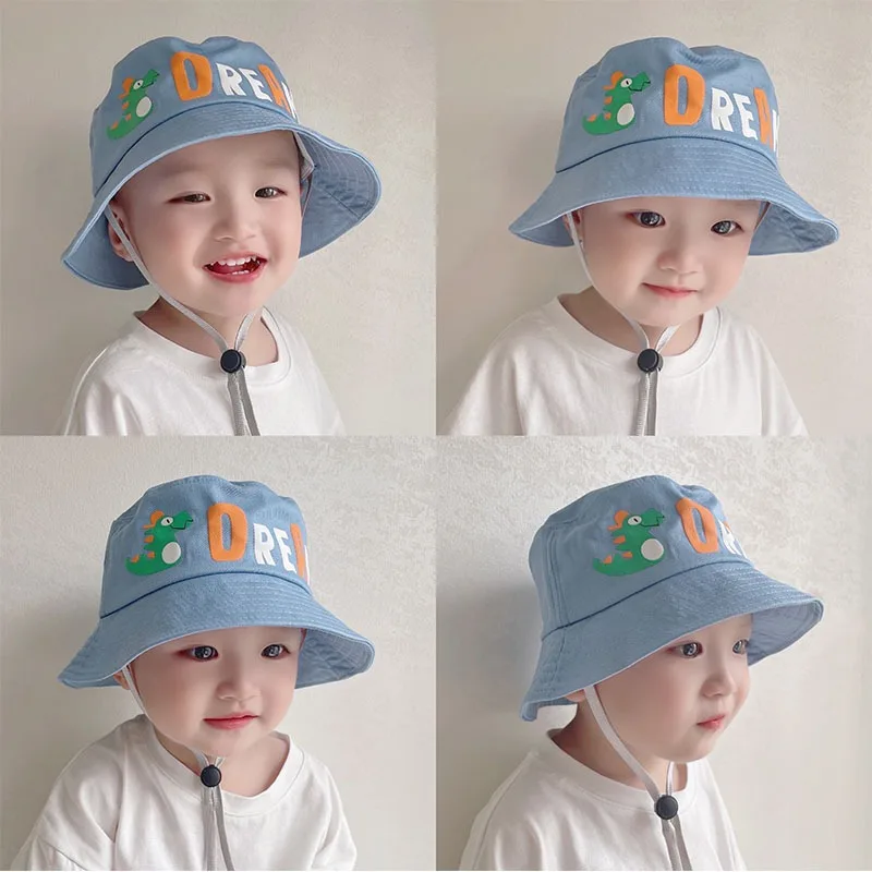 

Cute Baby Dinosaur Hat Summer Kids Sun Hats Cartoon Kindergarten Unisex UV Sunshade Cap