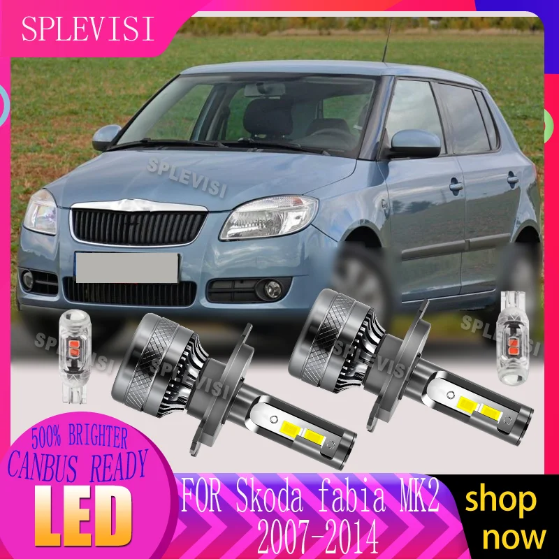 

making night driving safer LED CSP maintaining brightness 6000K White Bulb For Skoda fabia MK2 2007 2008 2009 2010 2011-2014