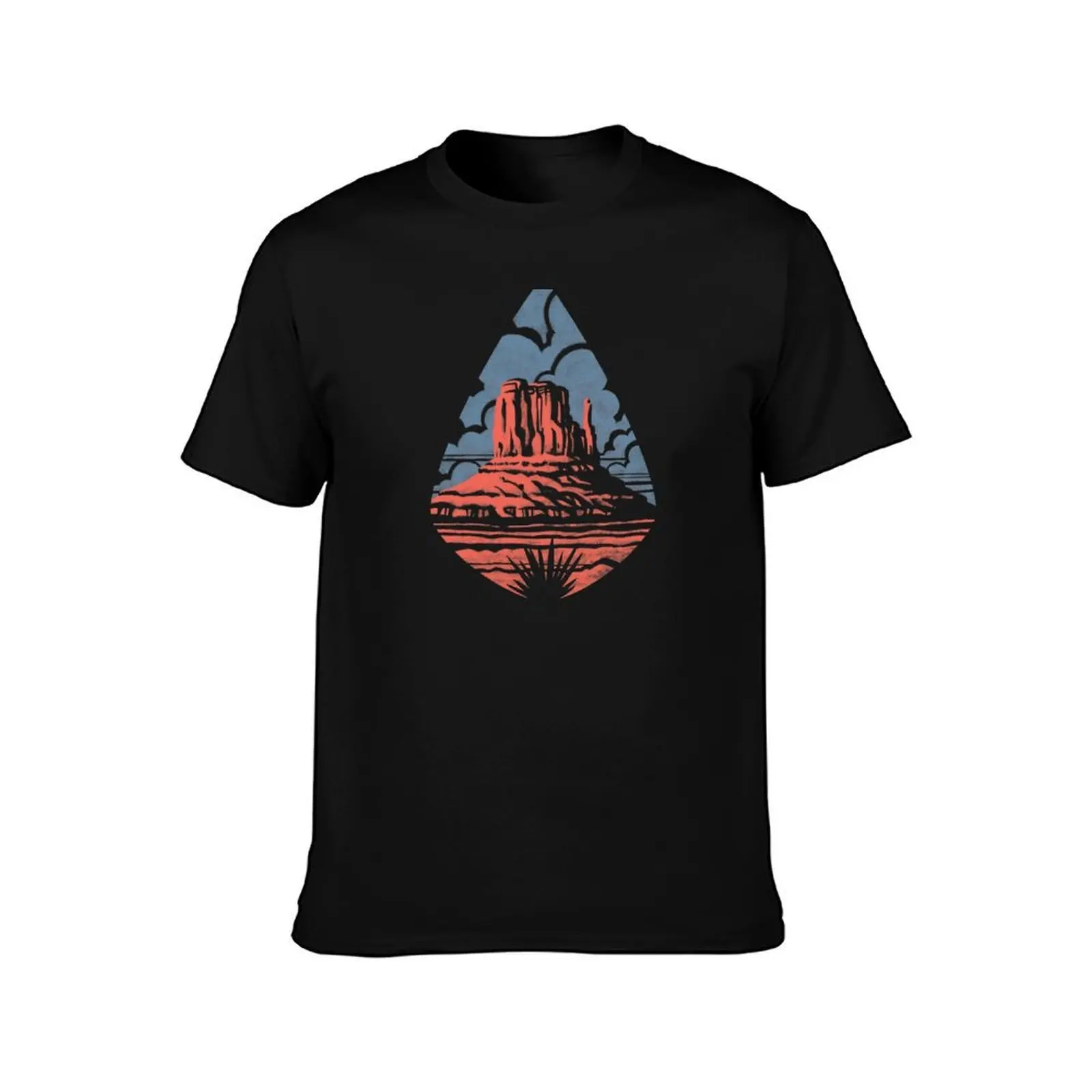 Monument Valley T-Shirt, Summer Casual Cotton Tee, Oversized Streetwear Tops, Vintage Graphic Print, Loose Fit Short Sleeve