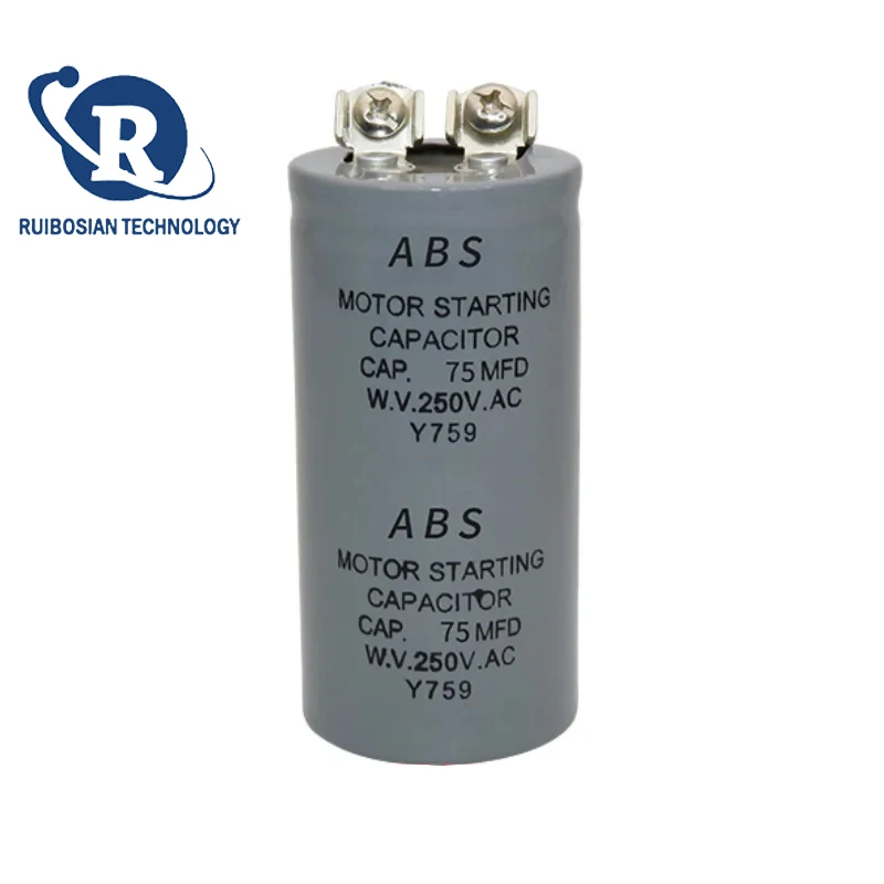 CD60 ABS motor starting capacitor 75UF 100UF 150UF 200UF 300UF 400UF 600UF 800UF 1000UF 1200UF 250V screw with terminal 150MFD