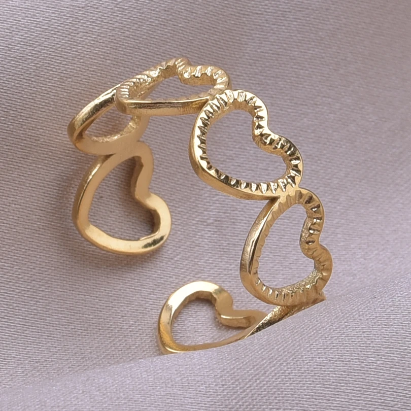 Anillos De Acero inoxidable para hombres y mujeres, joyería ajustable, estrella, mal De ojo, corazones, anillo De fiesta