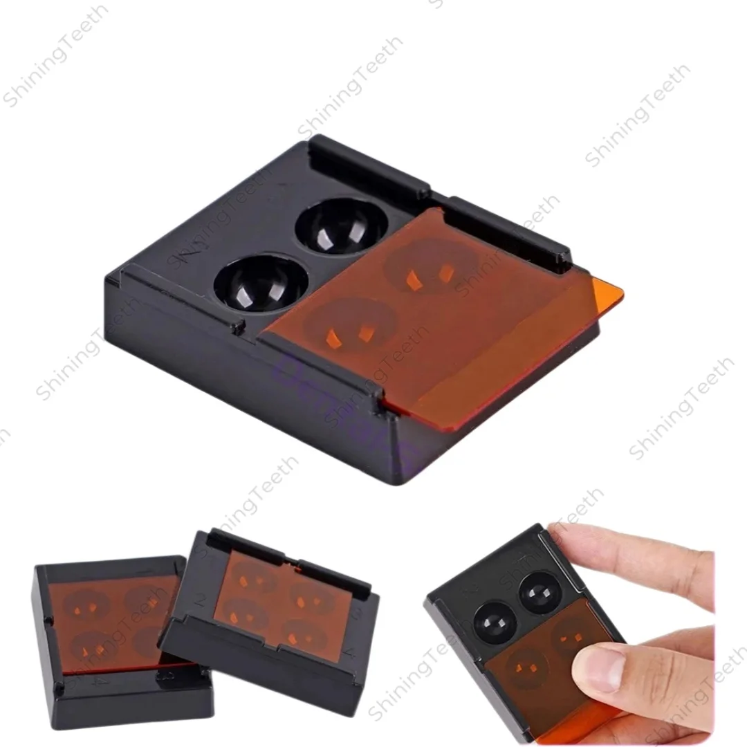 Picture 7: 3Pcs Dental Resin Shade Light Box Composite Resin Mixing Well Light-Proof Storage Case 4 Holes Dentist Tool