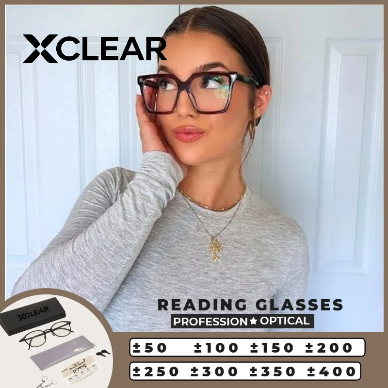 

Очки для чтения XCLEAR New Fashion Cateye Currents: легкие, с защитой от синего света, высококачественные, с индивидуальной прогрессивной оптикой по рецепту