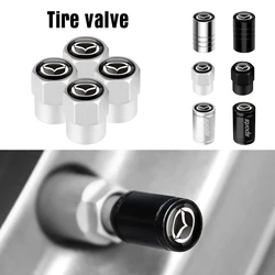 4pcs Metal Frosted Dustproof Car Tire Valve Caps Dustproof Tyre Decoration Accessories for Mazda Axela Atenza CX-5 Demio MPS MS