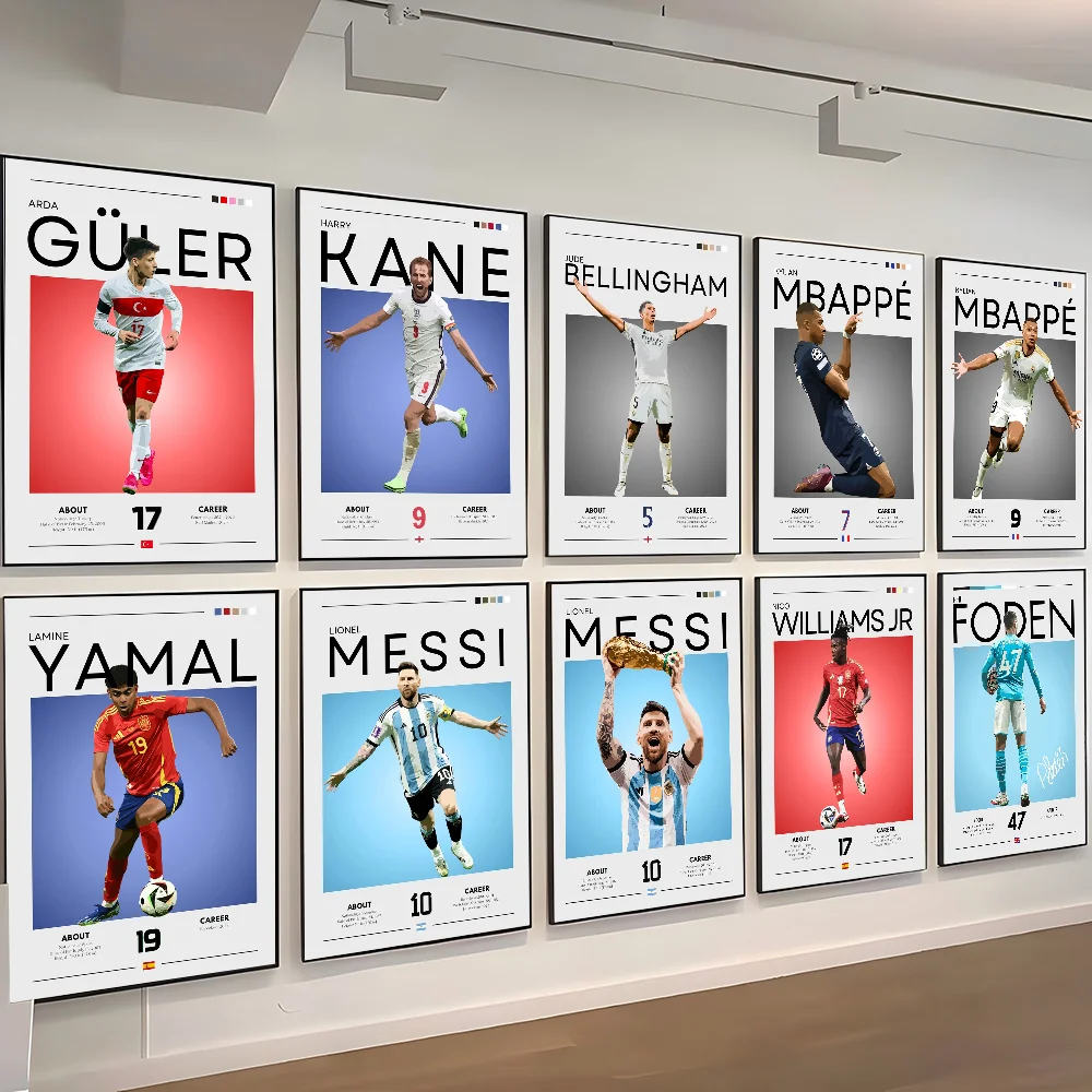 ملصق نجم كرة القدم الشهير لاعب كرة القدم الرياضي غرفة المعيشة المنزلي غرفة النوم بار مقهى ديكور فني