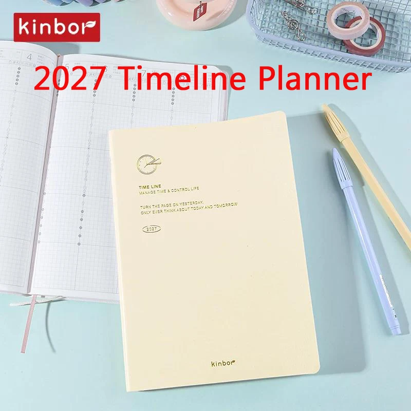 Kinbor 2027 Zeitmanagement-Planer 52g Tomoe River Papier Effiziente Arbeits- und Studienplaner Notizbücher und Tagebücher für Schreibwarenliebhaber